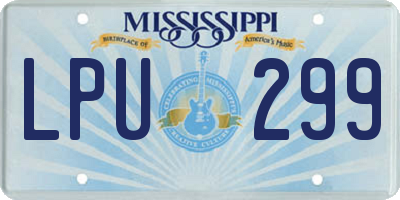 MS license plate LPU299