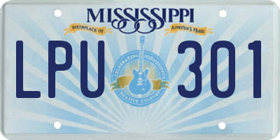 MS license plate LPU301