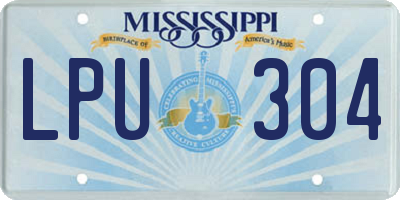 MS license plate LPU304