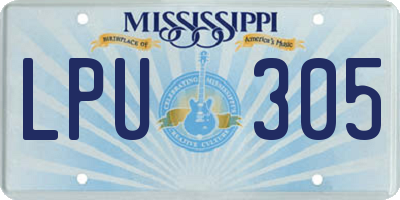 MS license plate LPU305