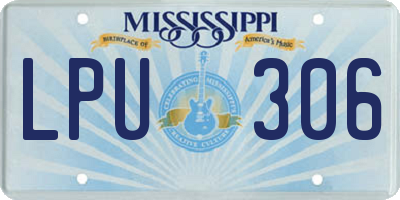MS license plate LPU306