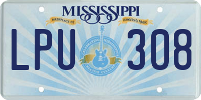 MS license plate LPU308