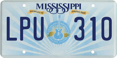 MS license plate LPU310
