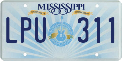 MS license plate LPU311