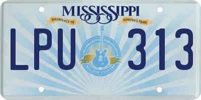 MS license plate LPU313