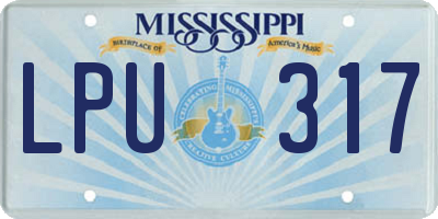 MS license plate LPU317