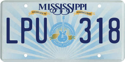 MS license plate LPU318