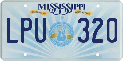 MS license plate LPU320