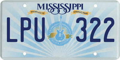 MS license plate LPU322