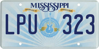MS license plate LPU323