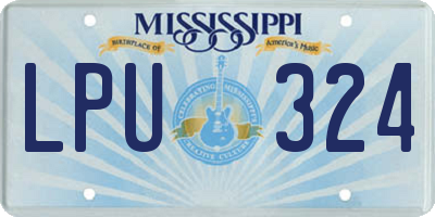 MS license plate LPU324