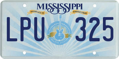 MS license plate LPU325