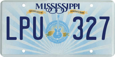 MS license plate LPU327