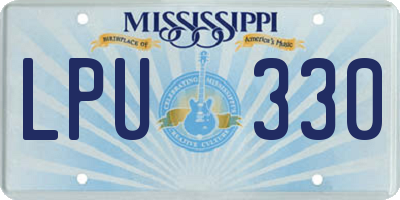 MS license plate LPU330