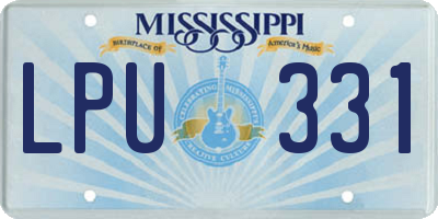 MS license plate LPU331