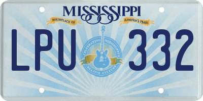 MS license plate LPU332