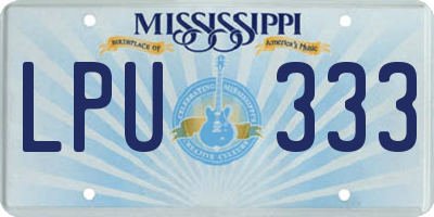 MS license plate LPU333