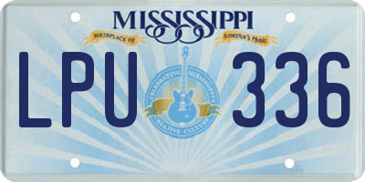 MS license plate LPU336