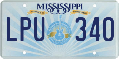 MS license plate LPU340