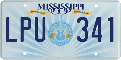 MS license plate LPU341