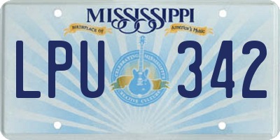 MS license plate LPU342
