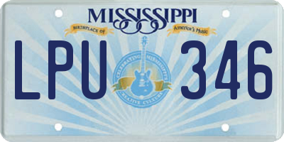 MS license plate LPU346