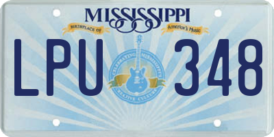 MS license plate LPU348