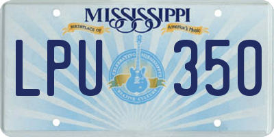 MS license plate LPU350