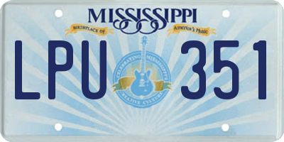 MS license plate LPU351