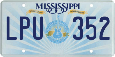 MS license plate LPU352