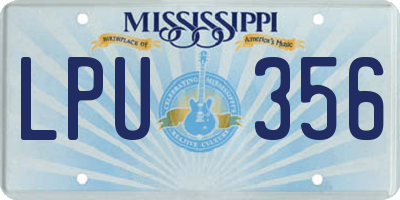 MS license plate LPU356