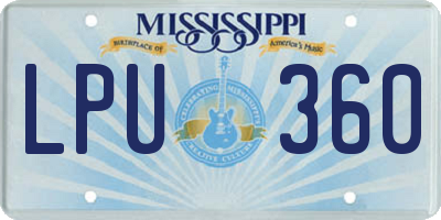 MS license plate LPU360