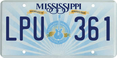 MS license plate LPU361