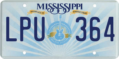 MS license plate LPU364