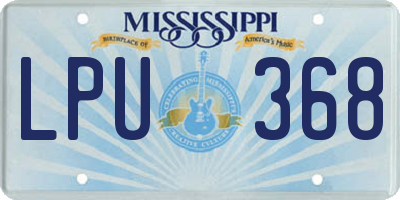 MS license plate LPU368