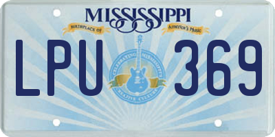 MS license plate LPU369
