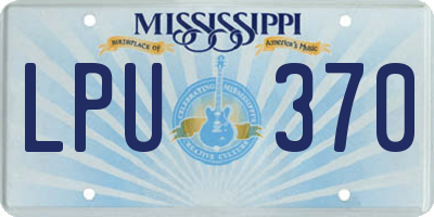 MS license plate LPU370