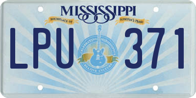 MS license plate LPU371