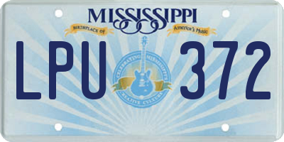 MS license plate LPU372