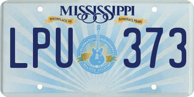 MS license plate LPU373