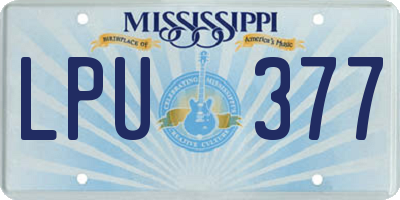 MS license plate LPU377