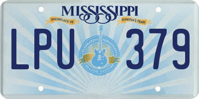 MS license plate LPU379