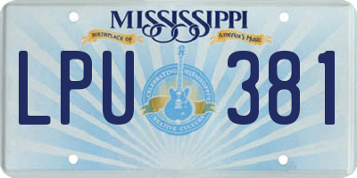 MS license plate LPU381