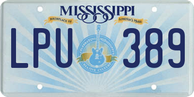 MS license plate LPU389