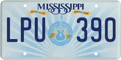 MS license plate LPU390