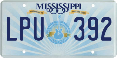 MS license plate LPU392