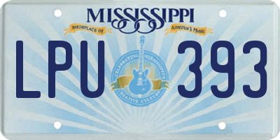 MS license plate LPU393