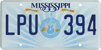 MS license plate LPU394