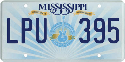 MS license plate LPU395