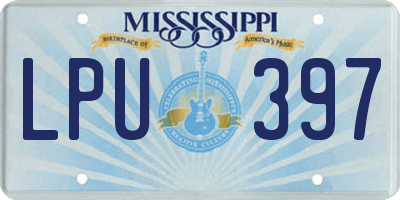 MS license plate LPU397